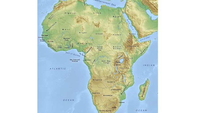 Africa Map Sized Mapswire