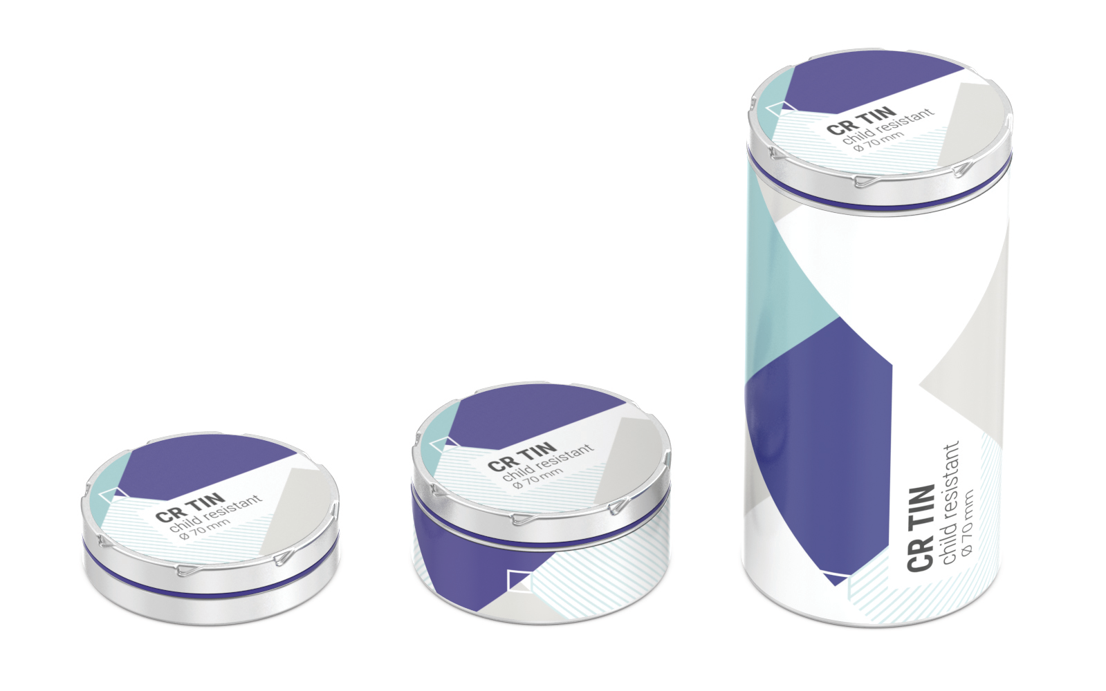 Child-resistant, opaque tins for packaging damp and dry cannabis products from Hoffmann Neopac.