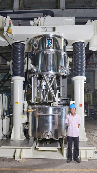 The PDDM is a multi-agitator mixer featuring two planetary stirrer blades and two high speed disperser shafts. Designed for highly viscous and highly filled applications, the hybrid planetary mixer/disperser can incorporate large amounts of dry ingredients into thick or sticky liquid, and apply intense shear to achieve a smooth and uniform consistency.