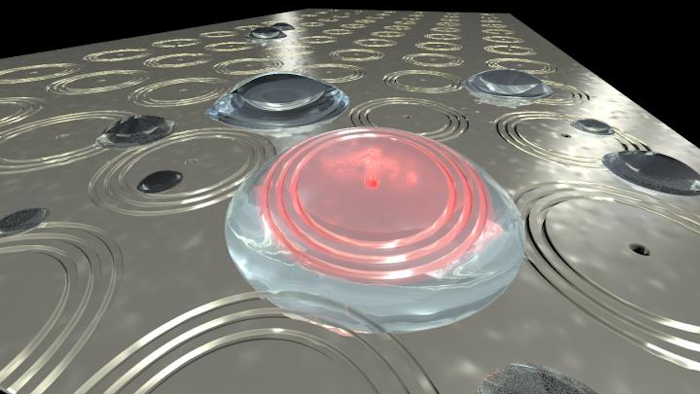 Plasmonic interferometers that have light emitters within them could make for better, more compact biosensors.