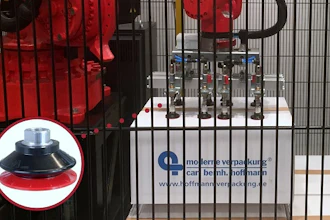 FIPA’s SP-BX Series Varioflex bellows suction cups seal on surfaces ranging from oil-free metal sheets to hot injection-molded plastics, and even rough or uneven surfaces.