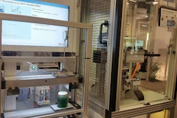 According to Rexroth, the Adaptive Systems tech is also ideal for controlling slosh. Because the green goo below was being controlled by servo drives, the adaptive tech minimized slosh and reduced the requirement for empty reserve space in the container.