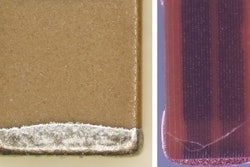 NIST researchers demonstrated an approach for detecting hidden flaws in ceramic capacitors, which store energy in the electronics for medical implants and spacecraft. NIST studied 3-millimeter-long capacitors (left), looking for cracks similar to the one shown in the NASA photo (right).