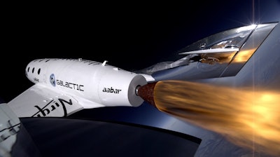 Virgin Galactic's first SpaceShipTwo during its third powered flight.