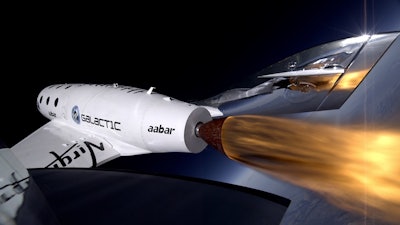 Virgin Galactic's first SpaceShipTwo during its third powered flight.