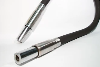Suhner Manufacturing offers a variety of flexible shafts with standard female couplings and set screws ranging from 50 in-lb. of breaking strength up to 1,350 in-lb.