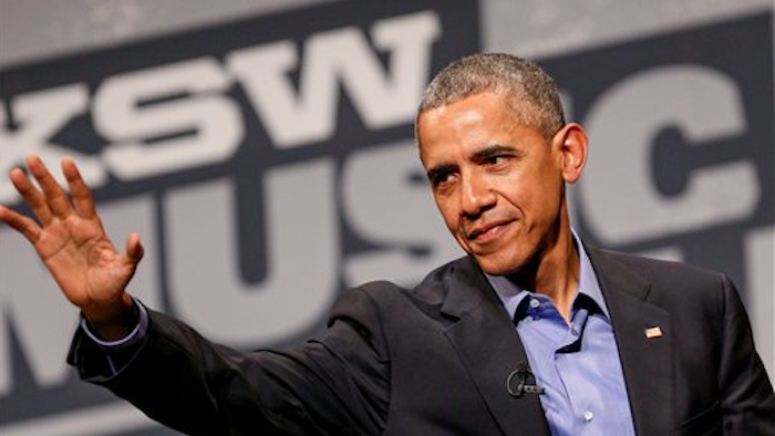 President Barack Obama speaks during the opening day of South By Southwest at the Long Center for the Performing Arts on Friday, March 11, 2016, in Austin, Texas.
