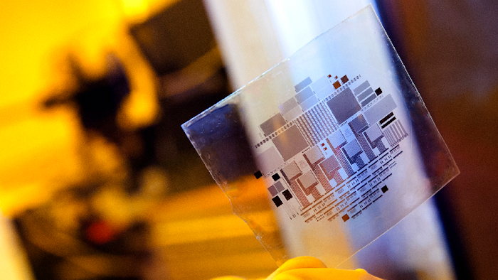 A circuit made from organic thin-film transistors is fabricated on a flexible plastic substrate. A team of NIST, Wake Forest, and Penn State University researchers has identified an overlooked source of electrical resistance that can exert a dominant influence on organic-semiconductor performance.