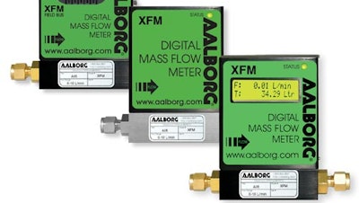 Aalborg’s Model XFM stores calibration data for 1 to 10 gases and conversion factors for up to 32 gases.