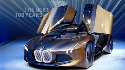 German car manufacturer BMW presents the 'Vision Next 100' concept car during the 100th anniversary celebrations in Munich, Germany, Monday, March 7, 2016.