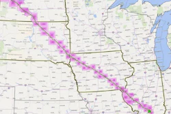 A map of the Bakken pipeline route.