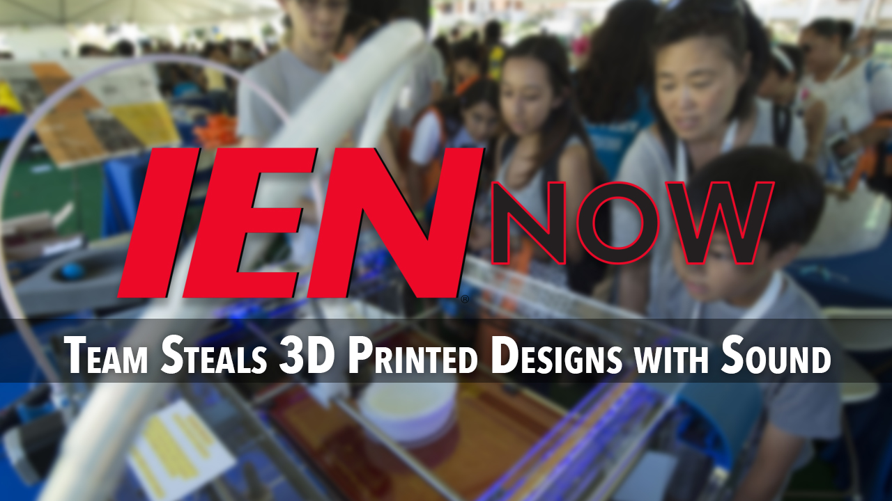 A team of researchers at the University of California, Irvine have reverse engineered a 3D printed design based on a recording of the sound it makes while being built on a 3D printer.