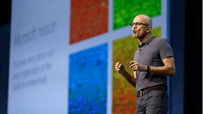 Microsoft CEO Satya Nadella delivers the keynote address at the Microsoft Build Conference, Wednesday, March 30, 2016, in San Francisco.