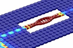 Acoustic waveguide channels phonons into the optomechanical cavity, enabling the group to manipulate the motion of the suspended nanoscale beam directly.