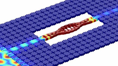 Acoustic waveguide channels phonons into the optomechanical cavity, enabling the group to manipulate the motion of the suspended nanoscale beam directly.
