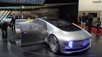 This Mercedes Concept Car is shown during the 86th International Motor Show in Geneva.