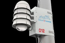 David Lary's GASP project, based at the University of Texas at Dallas, will deploy white-domed nodes, like the one shown here, on lampposts in Chattanooga, Tennessee. Inside each node is a set of computing hardware and environmental sensors comprising the Waggle smart sensor platform, developed by scientists at Argonne National Laboratory.