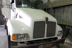 In this photo provided by the National Transportation Safety Board on Monday, March 14, 2016, in Cimarron, Kan., and released by NTSB, a frontal view of an agricultural vehicle that damaged the rails involved in the Kansas Amtrak derailment.