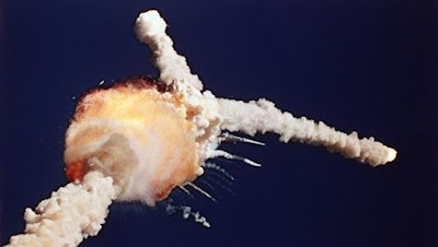 In this Jan. 28, 1986 file photo, the Space Shuttle Challenger explodes shortly after lifting off from Kennedy Space Center, in Fla. All seven crew members died in the explosion, which was blamed on faulty o-rings in the shuttle's booster rockets. Bob Ebeling had spent three decades filled with guilt over not stopping the explosion of Challenger, but found relief in the weeks before his death Monday, March 21, 2016, at age 89.