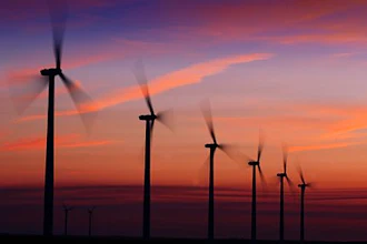 Wind turbines at the Elk River Wind Farm, located about six miles south of Beaumont, Ks in the southeastern corner of Butler County, May 2, 2014. The 150 Megawatt farm started operations in 2005. Each tower is 262 feet tall and blades are 125 feet long.