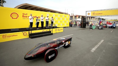 Weighing at only 44 kg, the NTU venture 9, a slick three-wheel racer, clinched the bronze award against 14 qualifying cars.