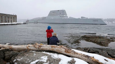 A new destroyer, which was built at Bath Iron Works, will undergo final builder trials before the ship is presented to the Navy for inspection.