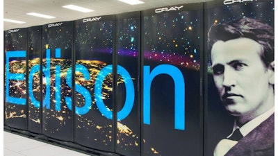 Edison is a Cray XC30 supercomputer at the National Energy Research Scientific Computing Center (NERSC). It has a peak performance of 2.57 petaflops/sec, 133,824 compute cores, 357 terabytes of memory, and 7.56 petabytes of disk.