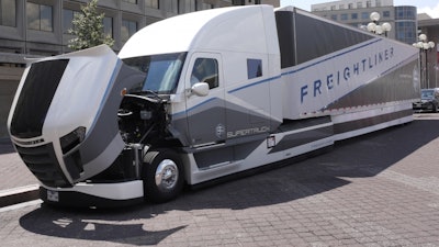 Freightliner's SuperTruck, which improved Class 8 truck efficiency by 115%.