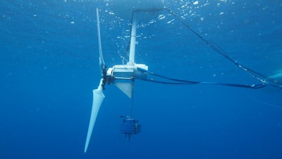 The Quantum Wave Microscopy Unit conducted a towing experiment at sea to test the prototype of the ocean-current turbine.