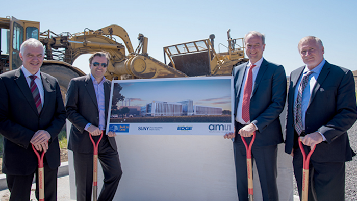 Approximately 250 people gathered at the construction site to see Lt. Governor Hochul and ams CEO Alexander Everke break ground for the foundation of what will be, on completion in 2018, one of the world’s largest analog wafer fabs.
