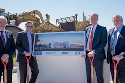 Approximately 250 people gathered at the construction site to see Lt. Governor Hochul and ams CEO Alexander Everke break ground for the foundation of what will be, on completion in 2018, one of the world’s largest analog wafer fabs.