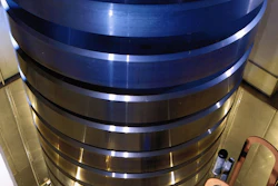 NIST's 4.45-million newton (one million pound) deadweight machine when fully assembled.