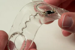 Researchers at The Ohio State University are developing embroidered antennas and circuits with 0.1 mm precision. They are also exploring other uses for the technology, including this flexible circuit that contains an RFID chip.