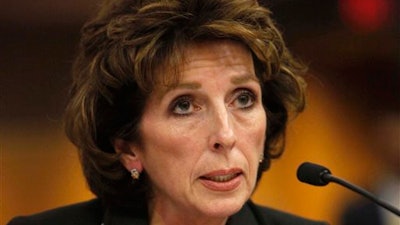 In this Dec. 14, 2011 file photo, University of California, Davis, Chancellor Linda Katehi, told lawmakers that she never ordered campus police to use force or pepper spray on students last month, while testifying at a legislative hearing at the Capitol in Sacramento, Calif.