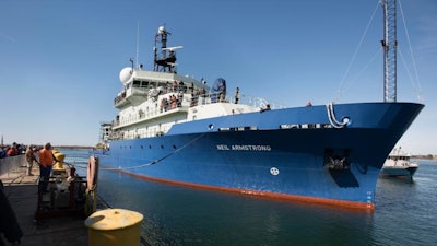 The state-of-the-art R/V Neil Armstrong recently arrived at its home port, the Woods Hole Oceanographic Institution (WHOI). The Navy-owned research vessel, operated by Woods Hole under a charter agreement with the Office of Naval Research, will start embarking on maritime research missions in the next few months.