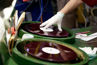 A worker checks a pressed record at a vinyl plant in Lodenice, Czech Republic. As vinyl records make a global comeback in popularity, a little-known Czech company is riding the market surge to establish itself as the world’s biggest record manufacturer.