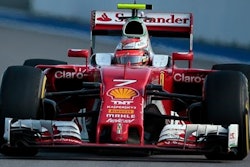 Ferrari driver Kimi Raikkonen of Finland steers his car during the Formula One Russian Grand Prix at the Sochi Autodrom racetrack in Sochi, Russia, Sunday, May 1, 2016.