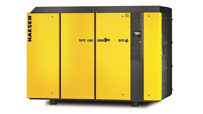 The redesigned SFC 132 and 160 variable frequency drive rotary screw compressors from Kaeser deliver reliability, simple maintenance, and sustainable energy savings.