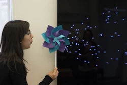 In this example, the speed of the spinning tag on the pinwheel is mapped to onscreen graphics.