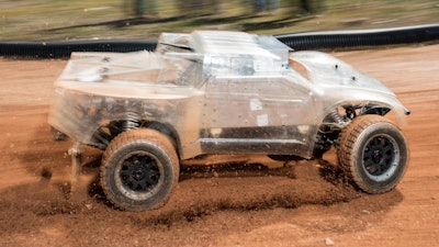 Georgia Tech researchers are studying a one-fifth-scale autonomous vehicle as it traverses a dirt track. The work will help the engineers understand how to help driverless vehicles face the risky and unusual road conditions of the real world.