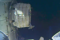 In this frame from NASA TV, a new experimental room at the International Space Station partially inflates Thursday, May 26, 2016. NASA released some air into the experimental inflatable room, but put everything on hold when problems cropped up.