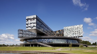 The Moscow School of Management Skolkovo was designed by New York, NY and London, UK-based architect firm Adjaye Associates, one of seven finalists to design President Obama's future presidential library.