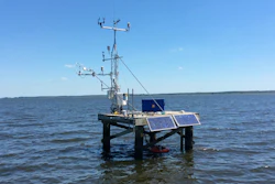 Solar-powered device takes measurements over Mississippi's Ross Barnett Reservoir.
