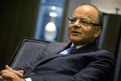 India's Finance Minister Arun Jaitley speaks during an interview in Beijing, Friday, June 24, 2016. India wants to attract manufacturing investment following its latest market-opening initiatives this week, the country's finance minister said Friday, despite business concerns about access to land, taxes and other issues.