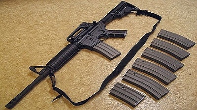 The XM15-E2S semi-automatic rifle and magazines.