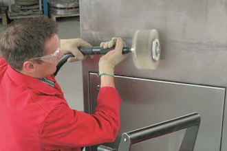 The Suhner Rotomax flex shaft power unit allows a variety of machining operations on a single station, with interchangeable hand pieces available to do the job.