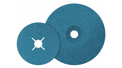 The new Topcut sanding disc from Walter Surface Technologies has a new formulation of blue zirconium grain blend.