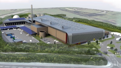 The new Eco Park waste treatment and biogas-to-energy facility being built in England.