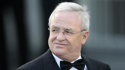 In this June 24, 2015 file picture then Volkswagen CEO Martin Winterkorn arrives for a state dinner at Germany's President Joachim Gauck's residence, Bellevue Palace, in Berlin. German prosecutors said Monday June 20, 2016 they have opened an investigation of former Volkswagen CEO Martin Winterkorn on allegations of market manipulation in connection with the company's scandal over cars rigged to cheat on U.S. diesel emissions tests.