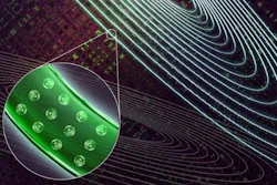 Graphic representation of nanoparticles embedded in glass.